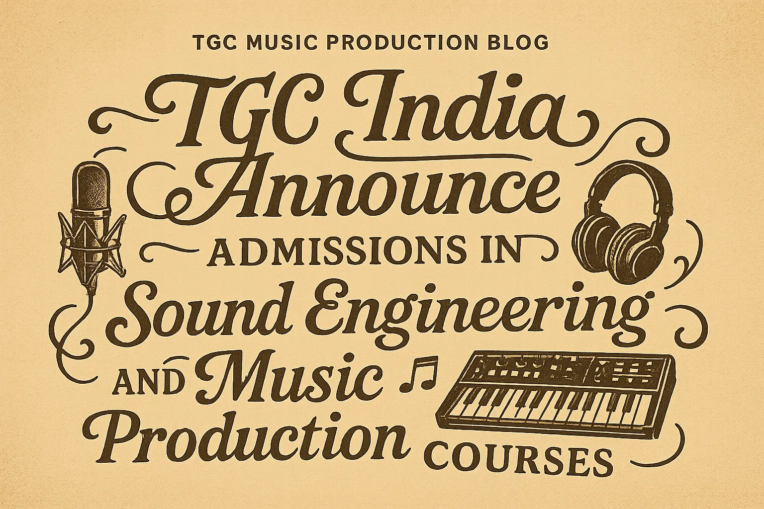 TGC India Announce Admissions in Sound Engineering and Music Production Courses